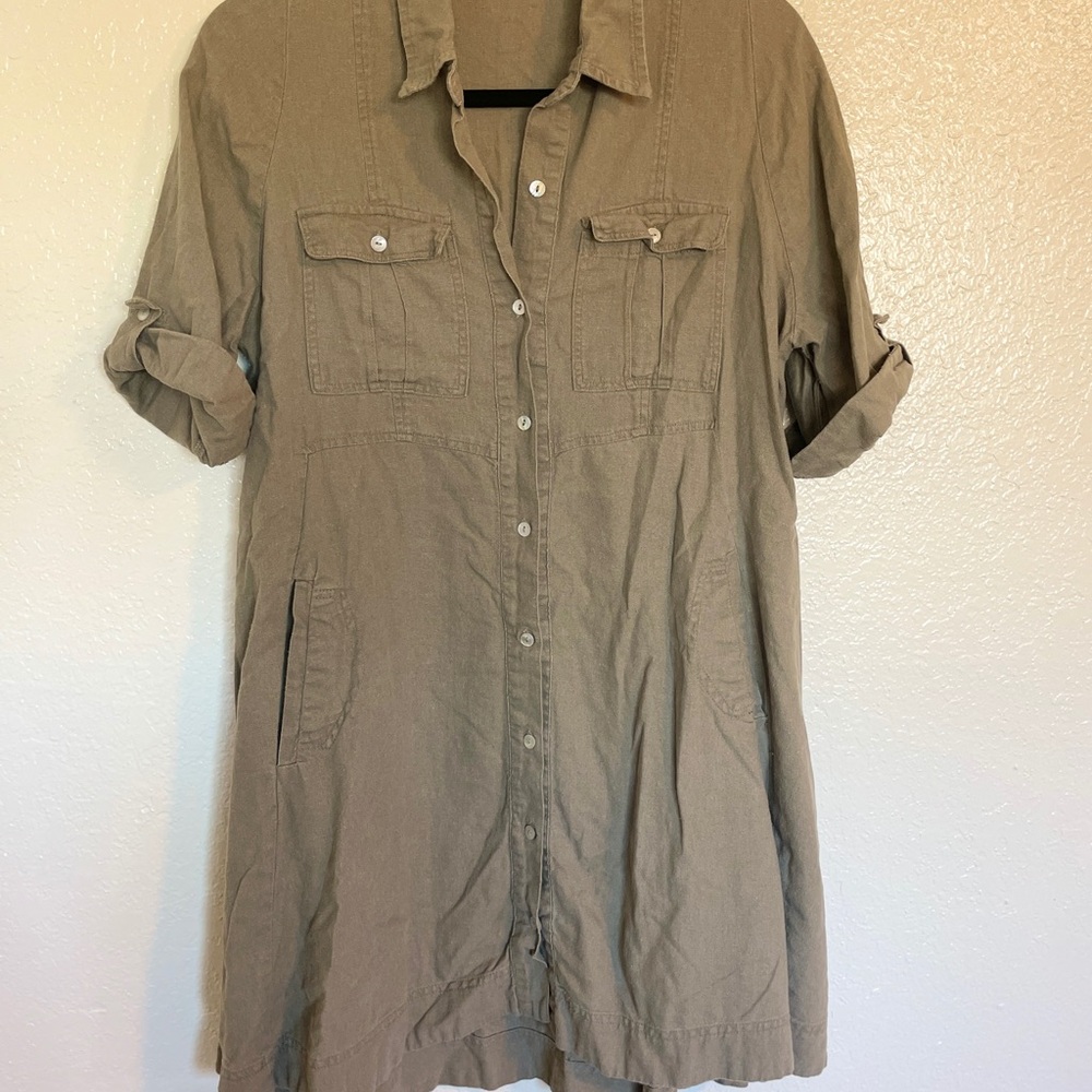 Casual Button-Up Shirt Dress